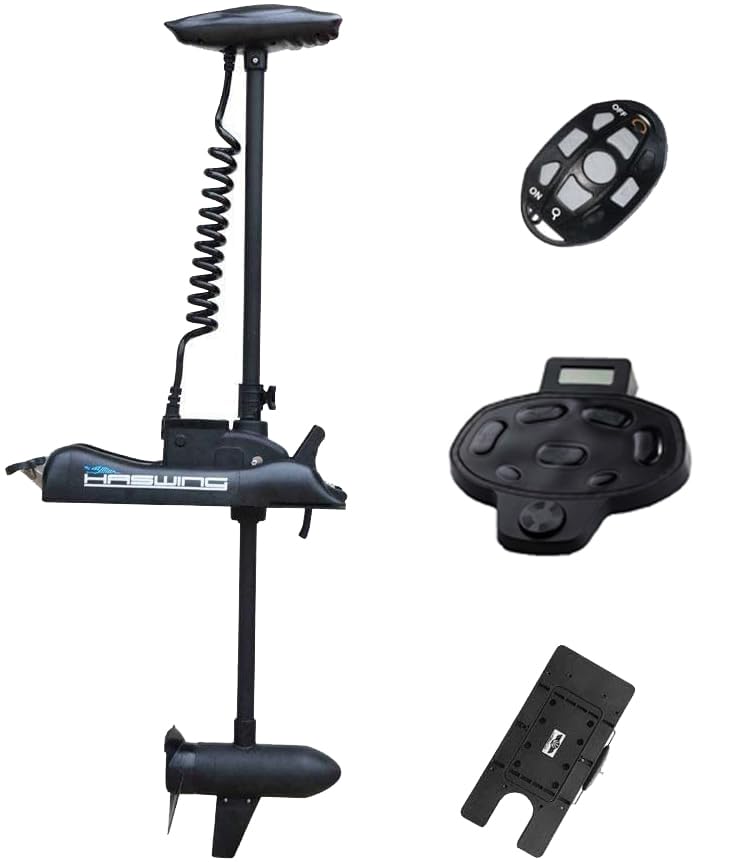 White 12V 55LBS 54inch Bow Mount Trolling Motor with Remote Control W5497