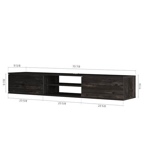 Black Oak Floating TV Stand A5682