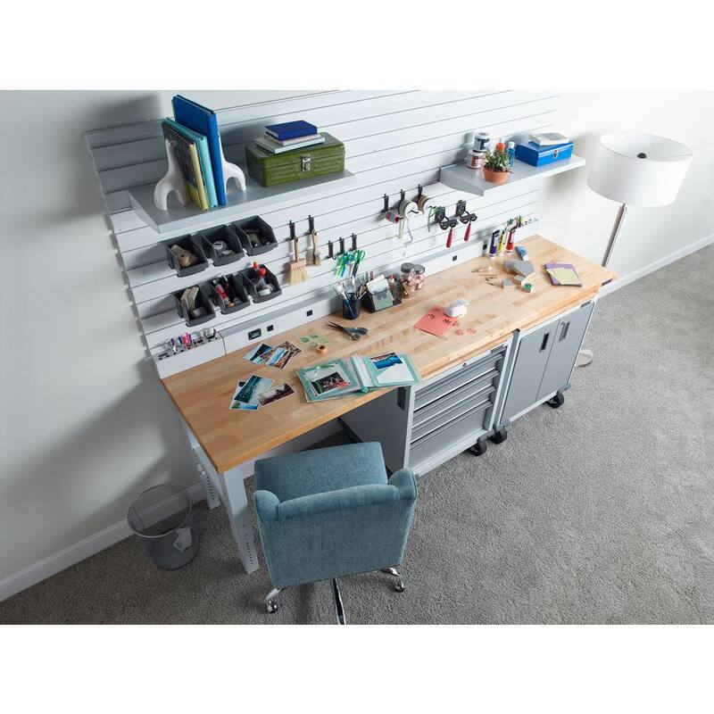 Adjustable Height Workbench with Hardwood Top E74670