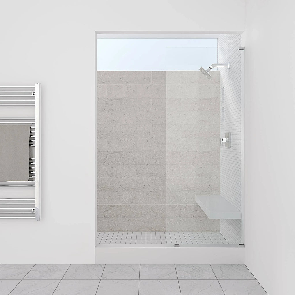 Frameless Fixed Glass Shower Panel Matte Black W77012