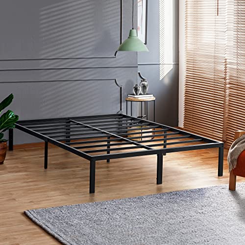 18 Inch Tall Heavy Duty Steel Slat Bed Frame Full Black G870334