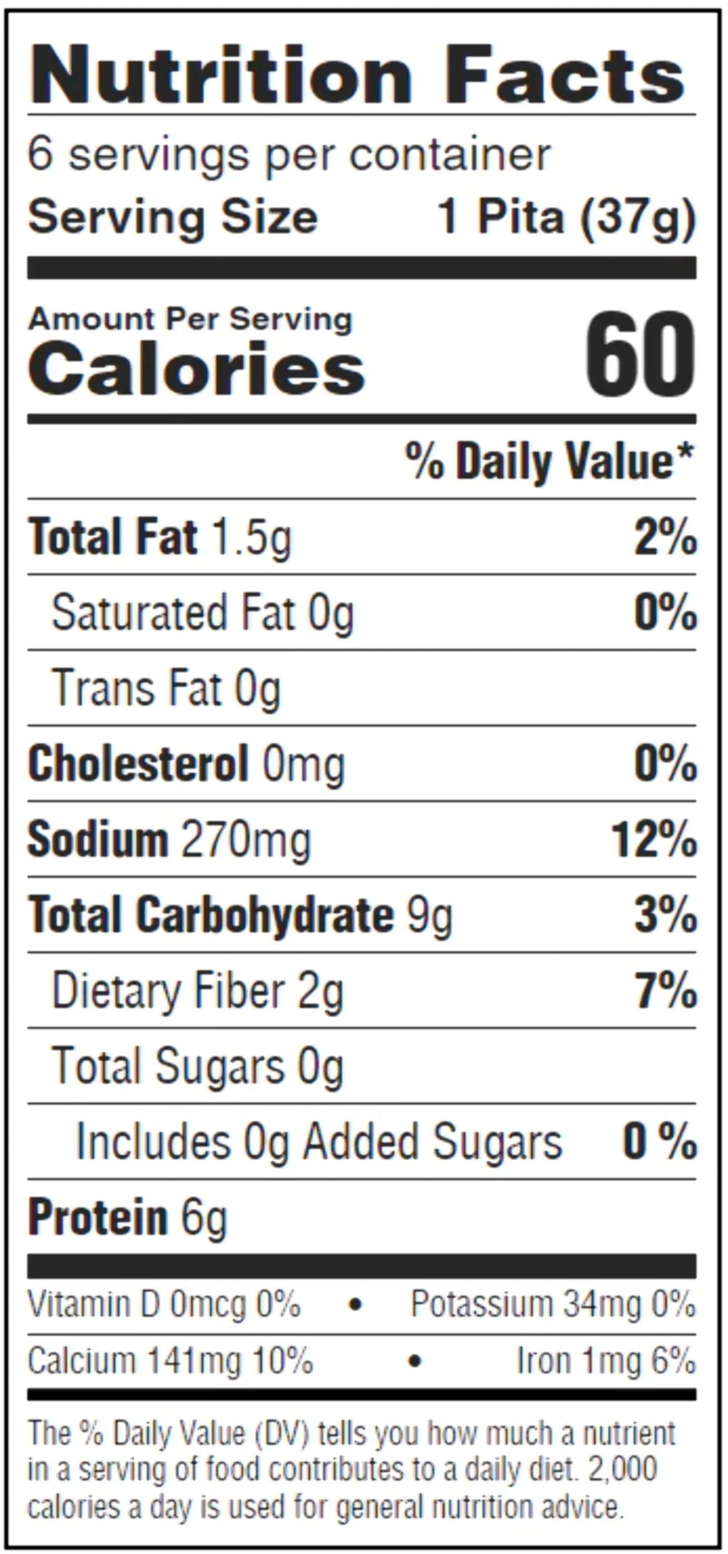 Low Net Carb Flax Pita Bread, 8 oz, 3 Pack, 18 Count T13709