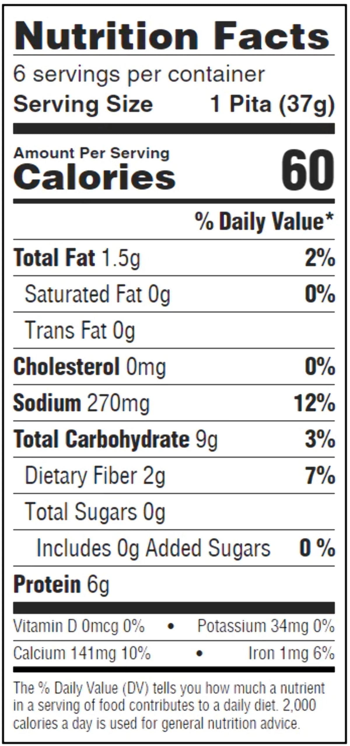 Low Net Carb Flax Pita Bread, 8 oz, 3 Pack, 18 Count T13709