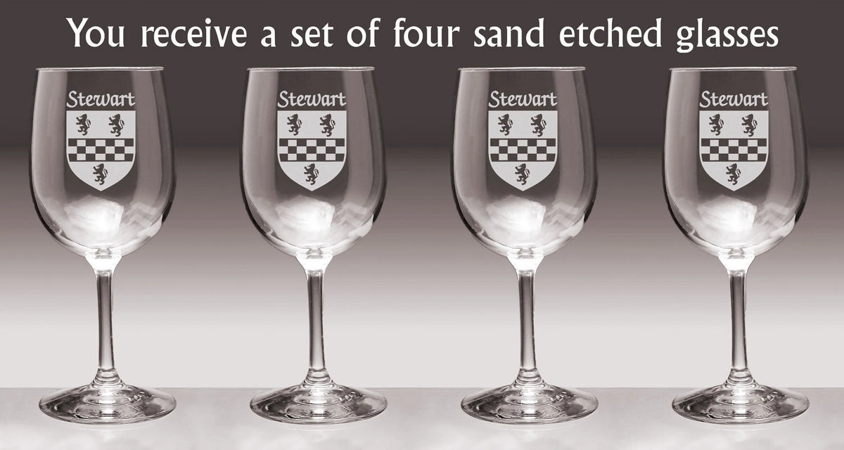 Irish Coat of Arms Wine Glasses Set of 4 B21722