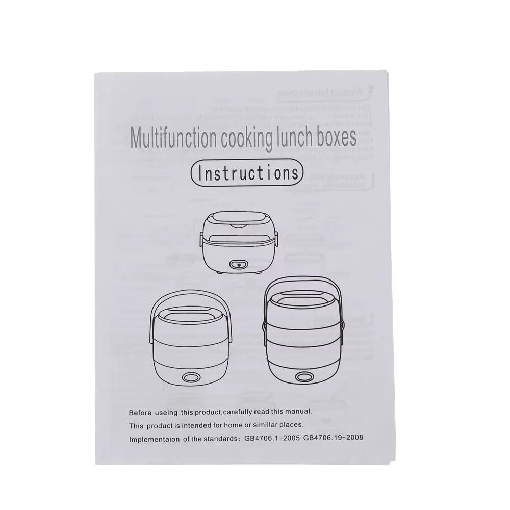 Portable Electric Lunch Box Food Heater 1L Stainless Steel Y8718