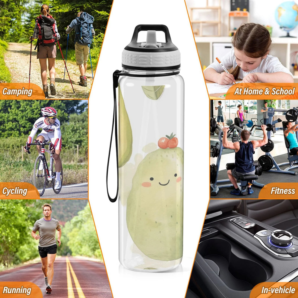 32oz Tritan Clear Water Bottle with Straw Y2908