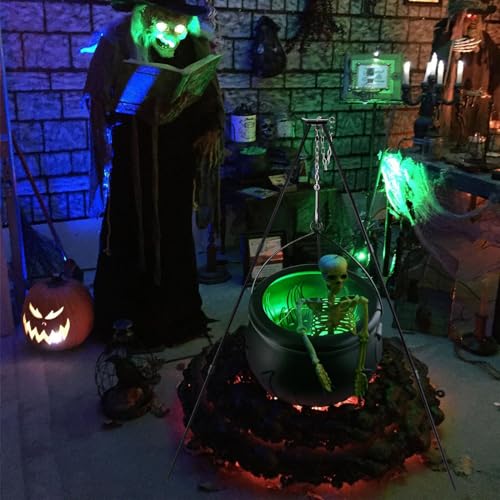 Black Plastic Cauldron with Tripod Stand O27083