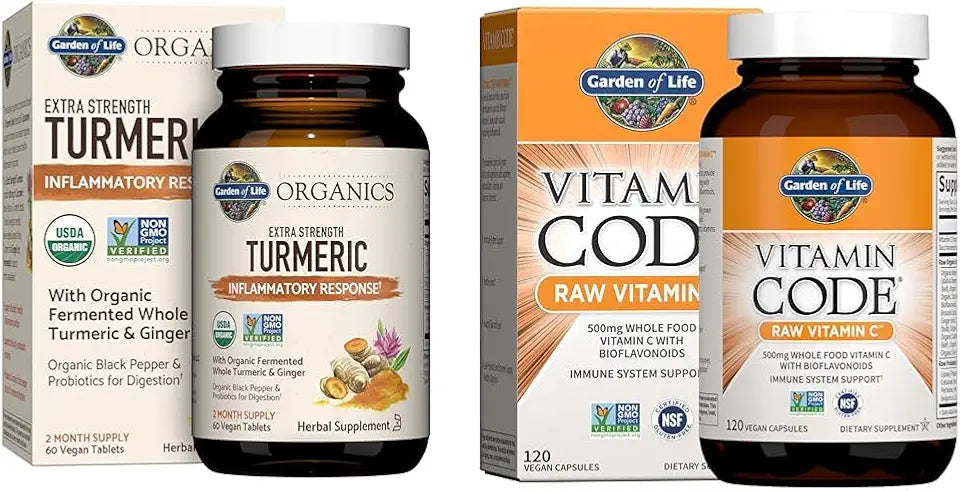 60 Tablets Turmeric & 120 Veg Capsules Vitamin C G8079
