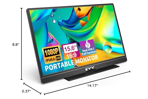 15.6'' FHD 1080P Portable Monitor with Smart Cover Bag J29770