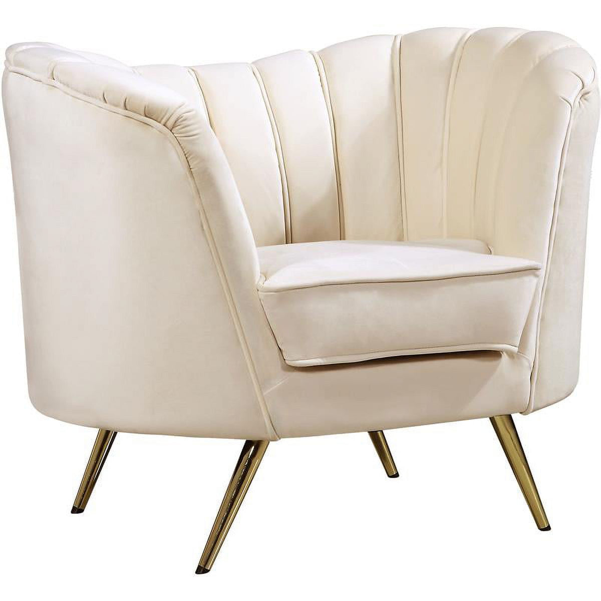 Cream and Gold 3-Piece Accent Chair Loveseat & Sofa Set L253