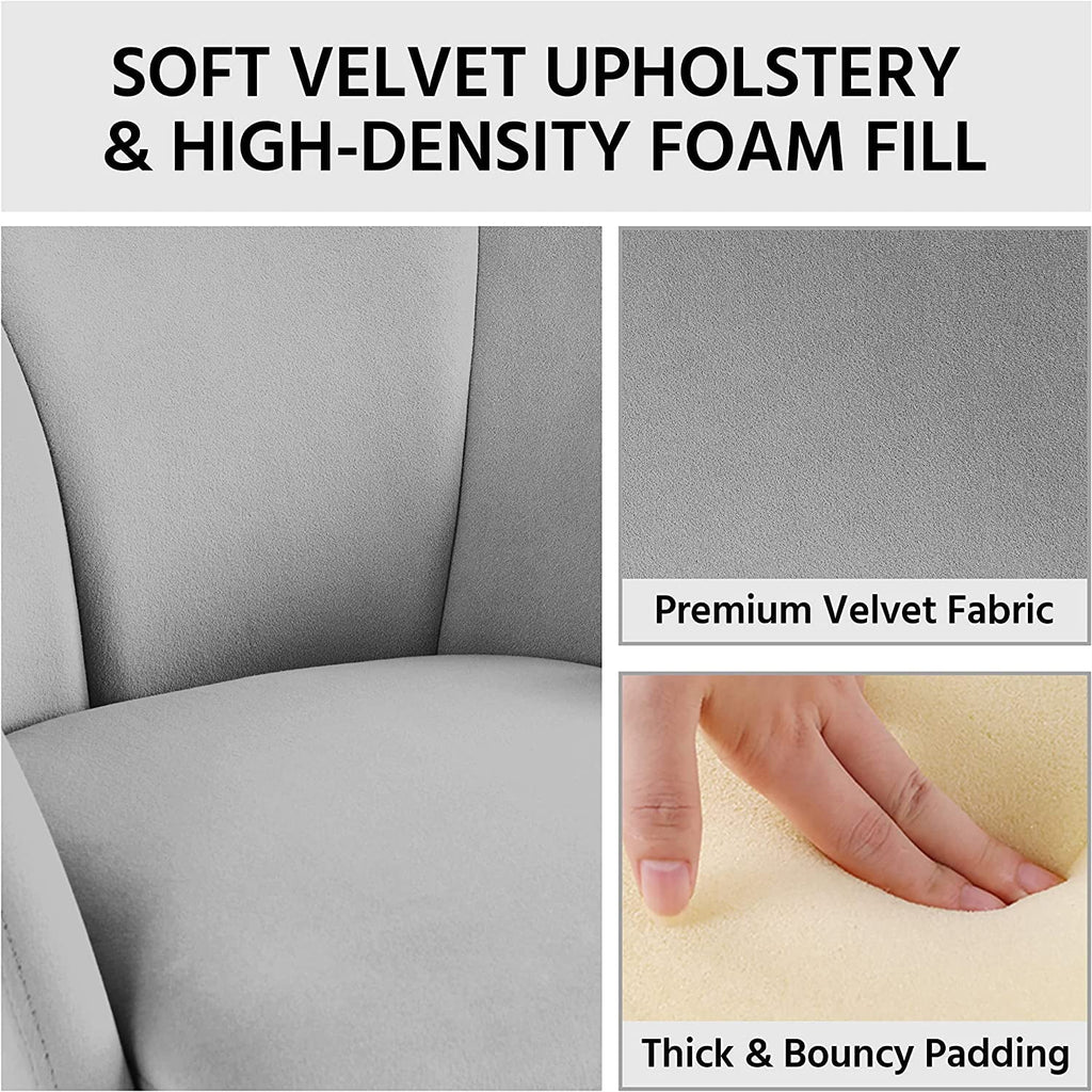 Velvet Armchair with Golden Metal Legs I565062
