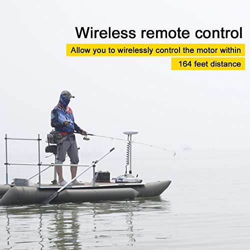 White 12V 55LBS 54inch Bow Mount Trolling Motor with Remote Control W5497