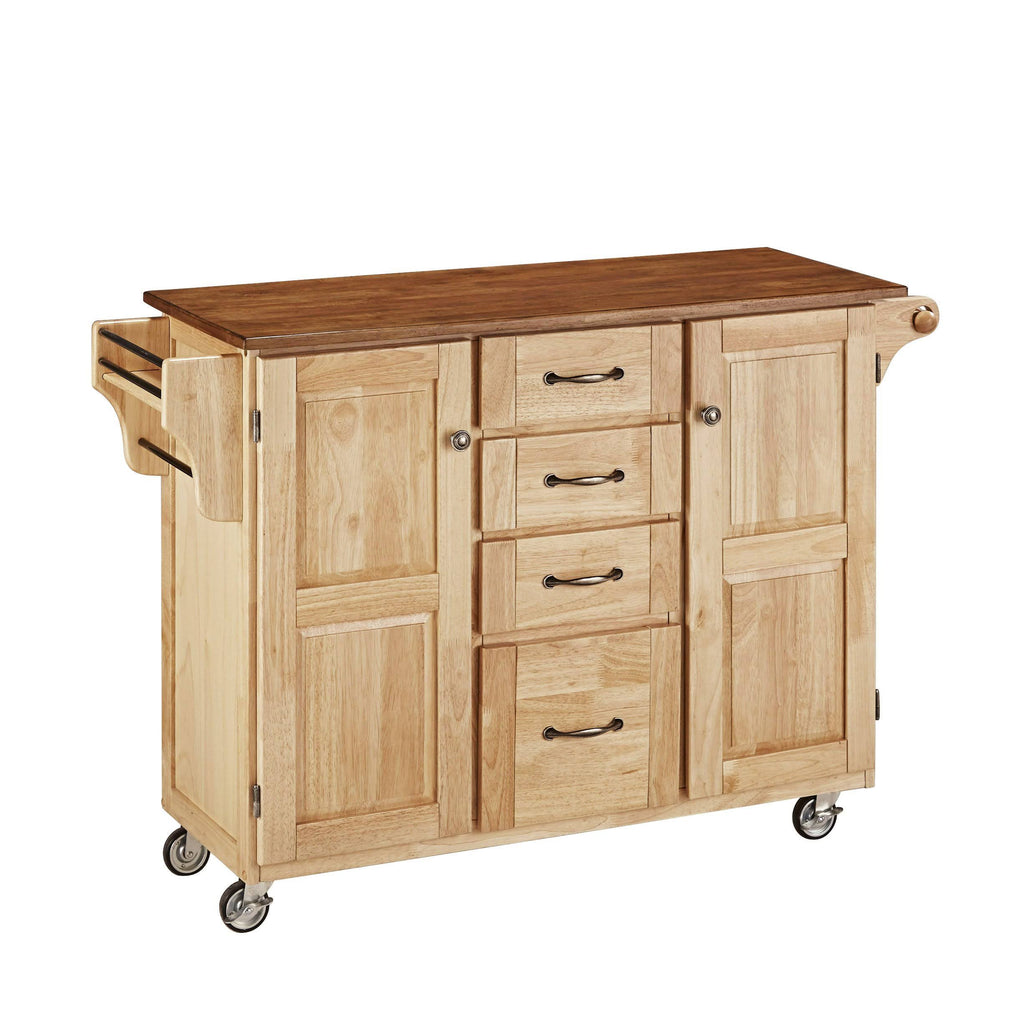 Natural Finish Oak Top Cart L36608