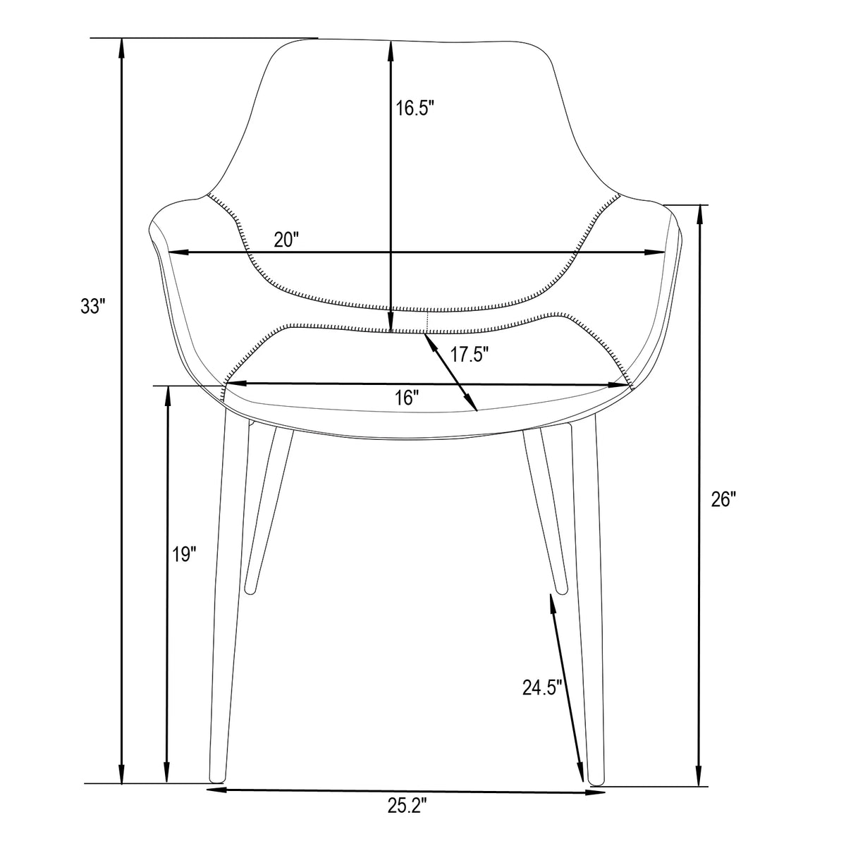 Charcoal Black Leather Dining Arm Chair with Metal Legs O312