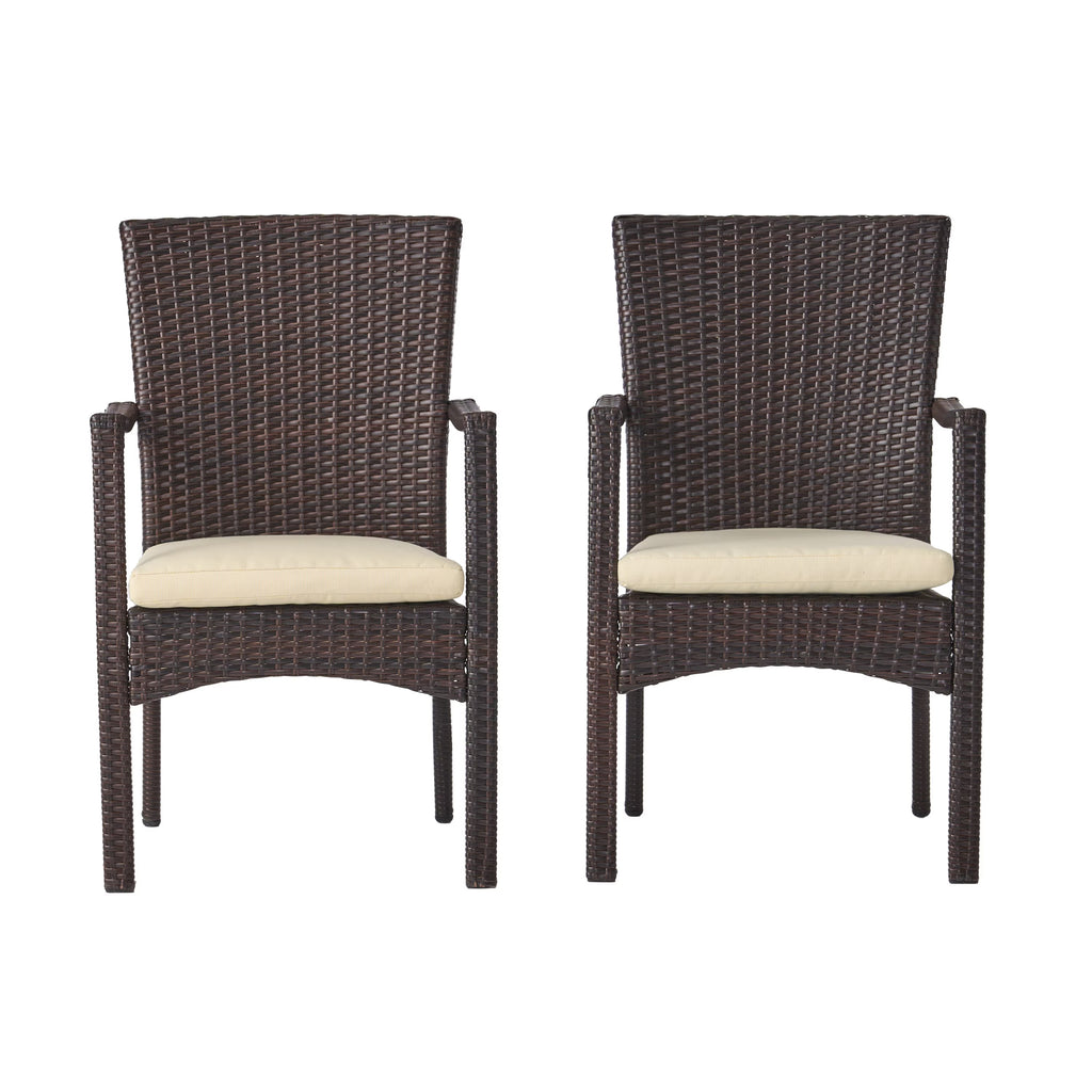 Multibrown Wicker Dining Chair (Set of 2) W74932