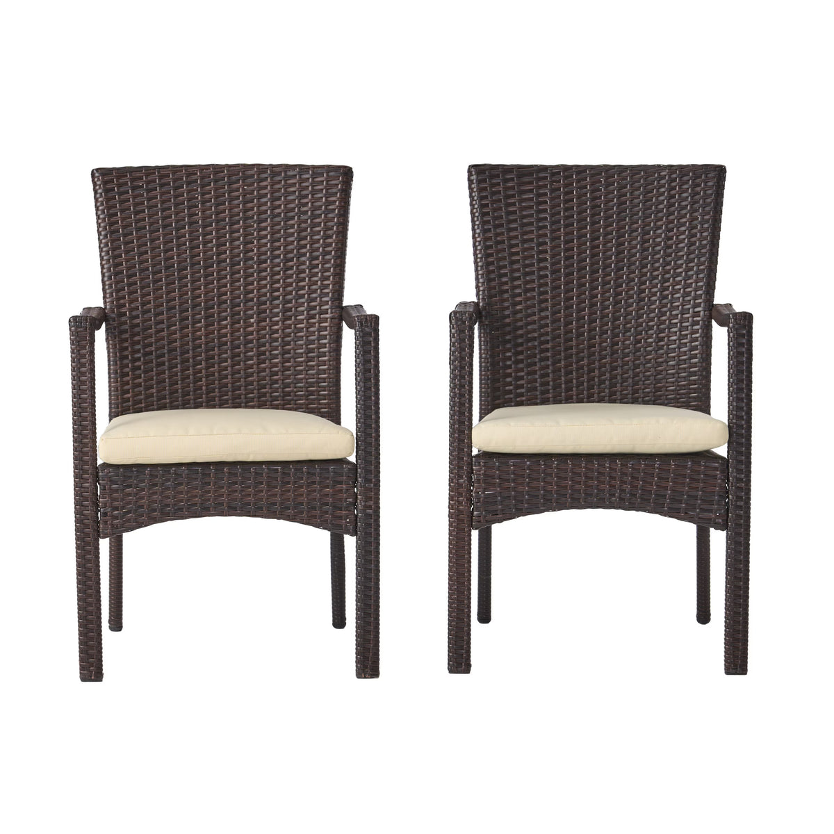 Multibrown Wicker Dining Chair (Set of 2) W74932