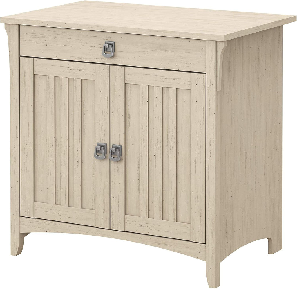 Secretary Desk with Keyboard Tray and Storage Cabinet in Cape Cod Gray Z26799