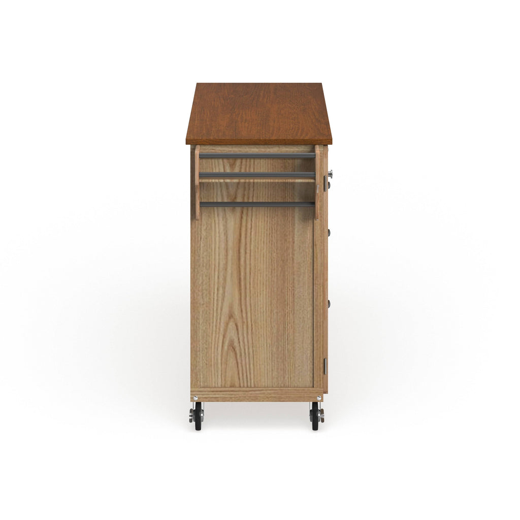 Natural Finish Oak Top Cart L36608
