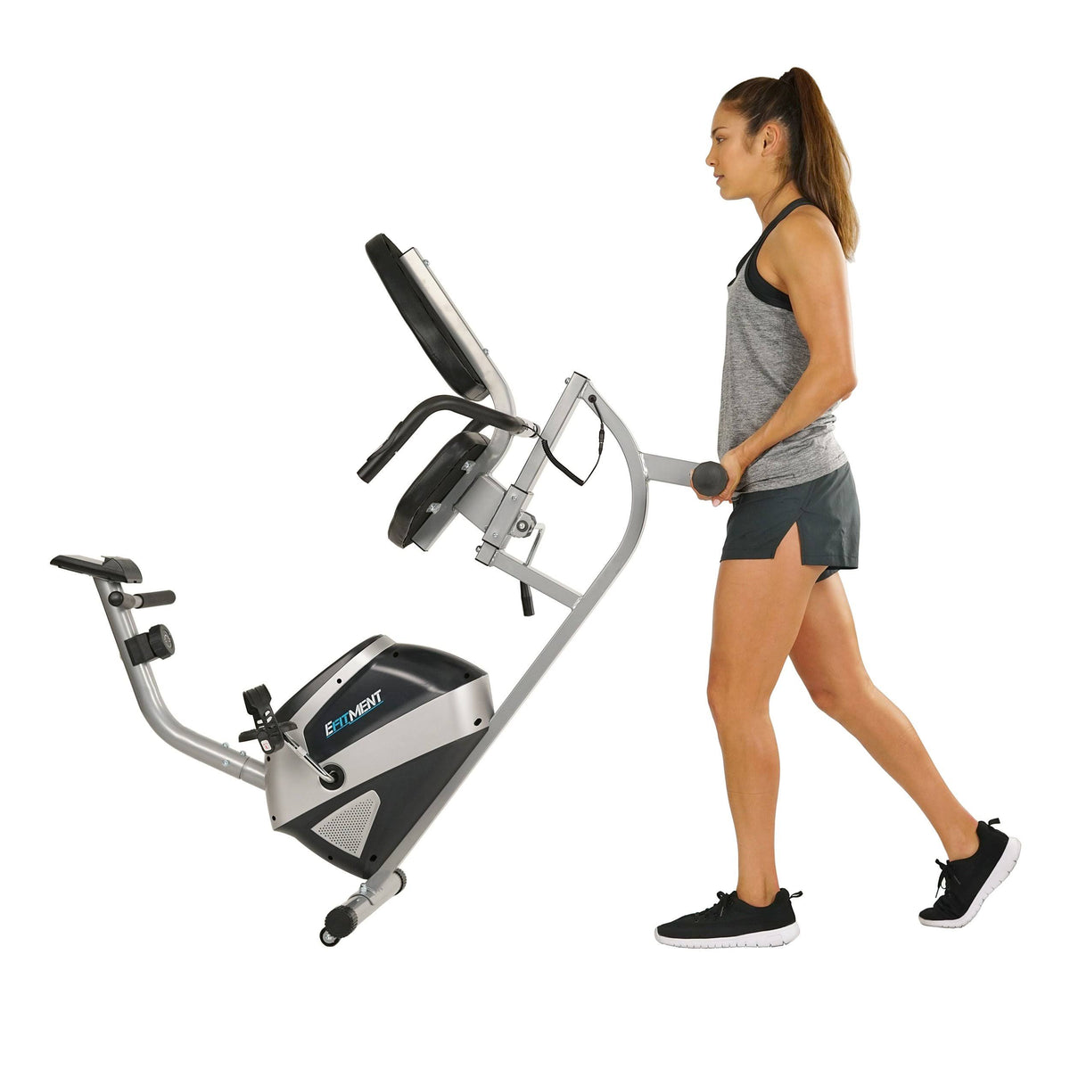 Magnetic Recumbent Exercise Bike with LCD Monitor W36872