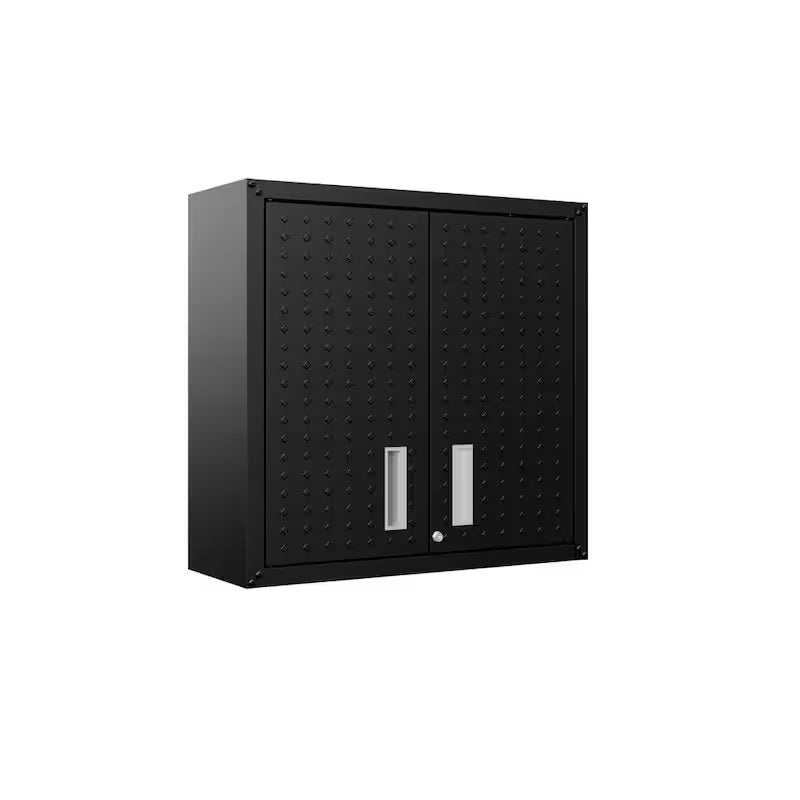 2-Shelf Wall Mount Metal Garage Cabinet in Charcoal Grey M3294