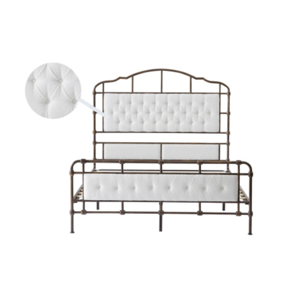 Queen Size Metal Bed Frame with Foam Head and Tail R774