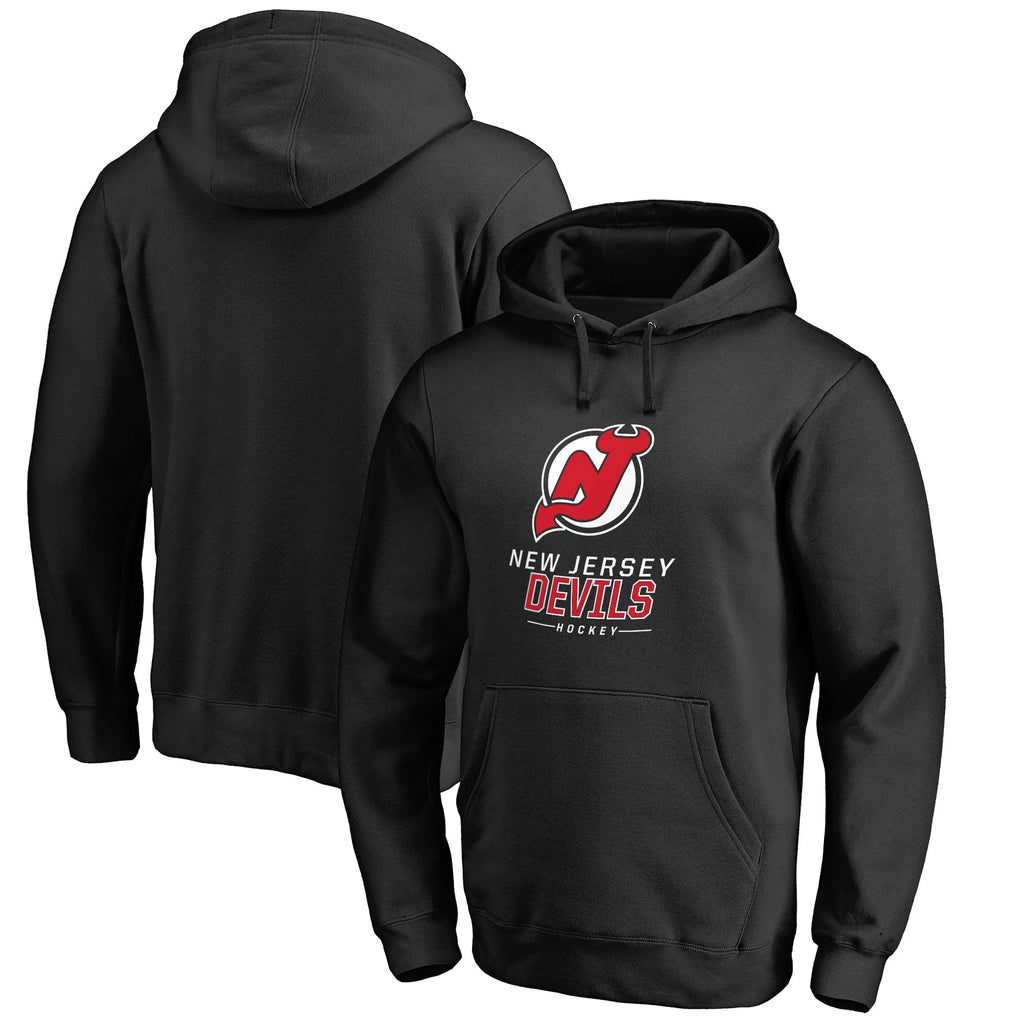Men's Black Fitted Pullover Hoodie W76343