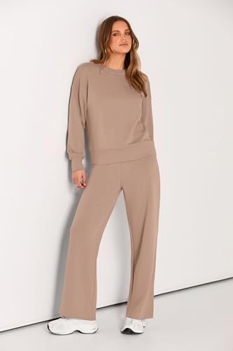2 Piece Long Sleeve Pullover Tops And Long Pants Lounge Sets O563640