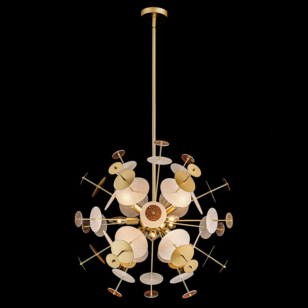 9-Light Linear Starburst Textured Glass Chandelier X699217