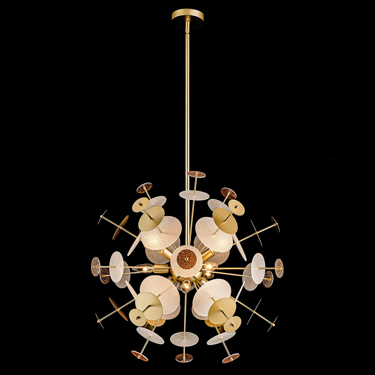 9-Light Linear Starburst Textured Glass Chandelier X699217