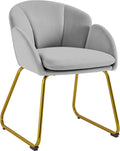 Velvet Armchair with Golden Metal Legs I565062