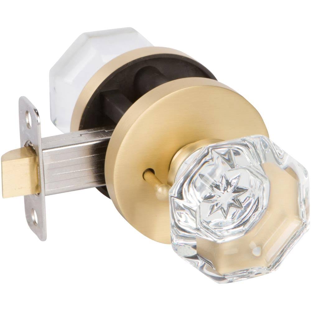 Crystal Satin Brass Privacy Door Knob L561501