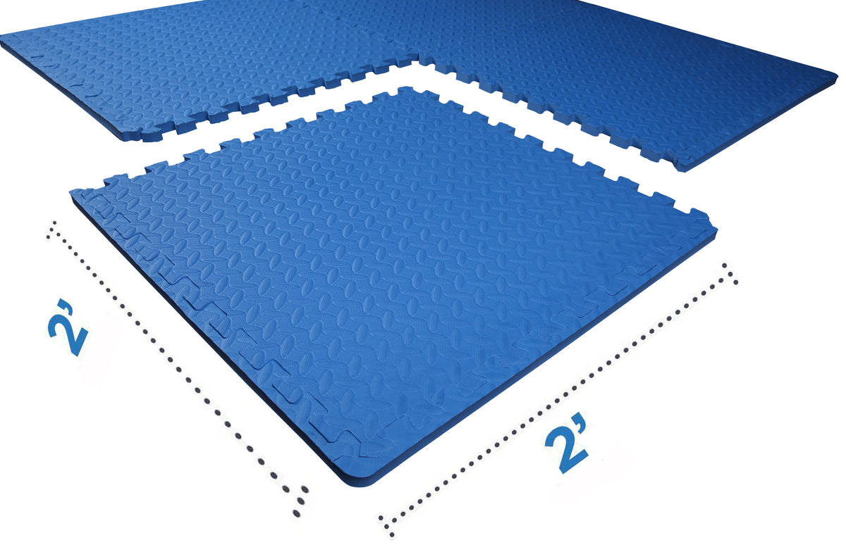1 In. Thick EVA Foam Interlocking Exercise Mat, 18 Piece, Black Y481226