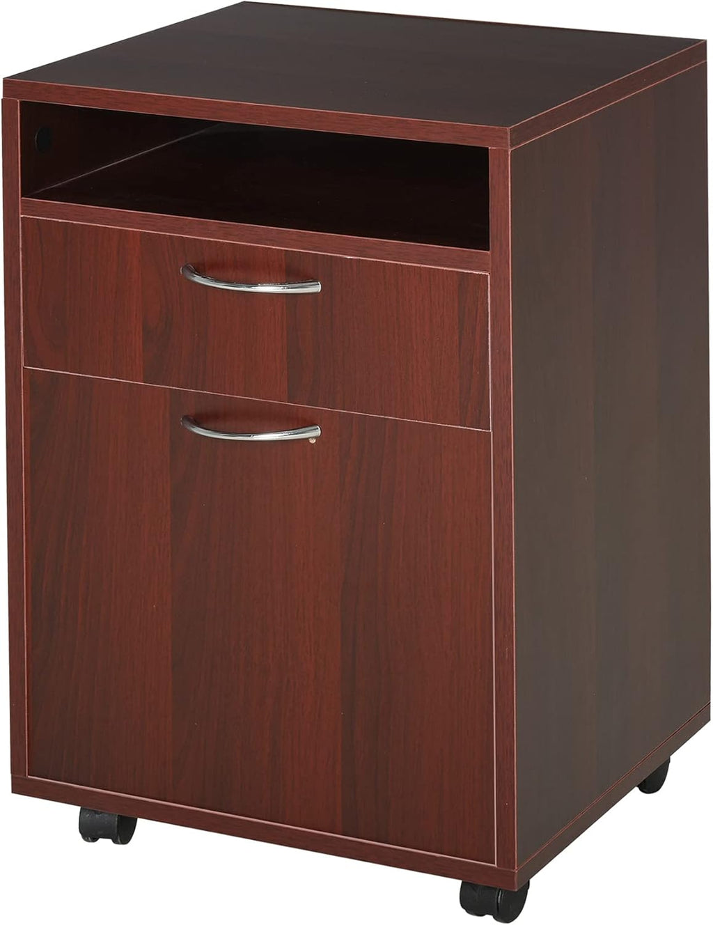 Black Mobile File Cabinet with Lockable Drawer D546658