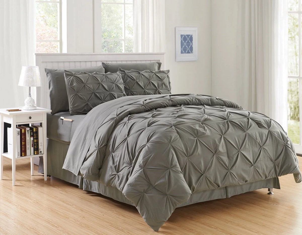 Silky Soft Bed Sheet Set with Storage Pockets King Cal King Gray S5025