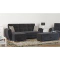 Black Microfiber Sectional N4601