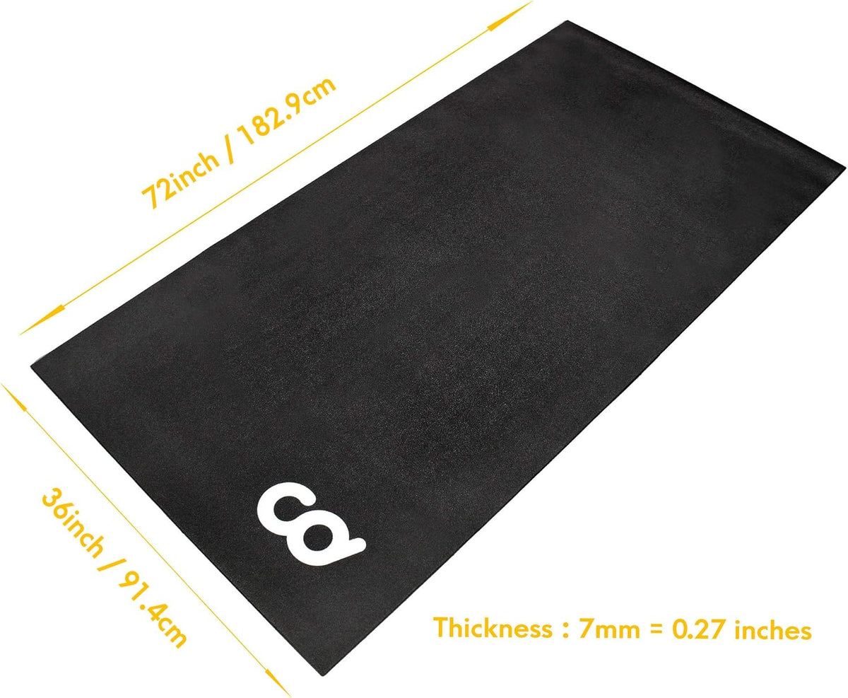 Exercise Fitness Mat 3'x6' Waterproof Mat for Treadmill, Stationary Bike, Elliptical, Gym Equipment J6873