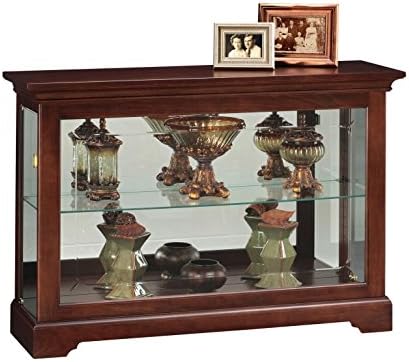 Cherry Bordeaux Finish Glass Curio Cabinet C338