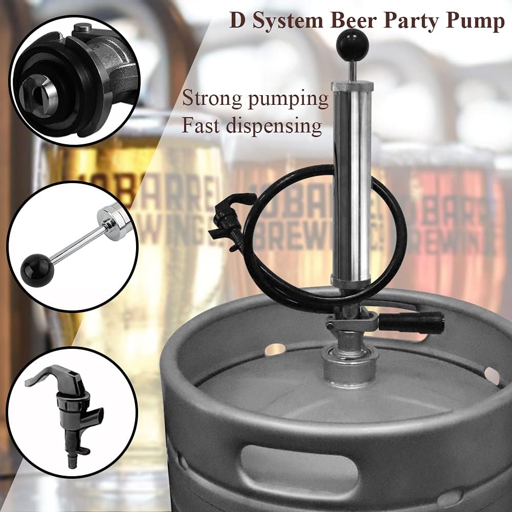 Beer Party Pump with Picnic Tap 8 inch US Sankey D System Keg Tap A5729