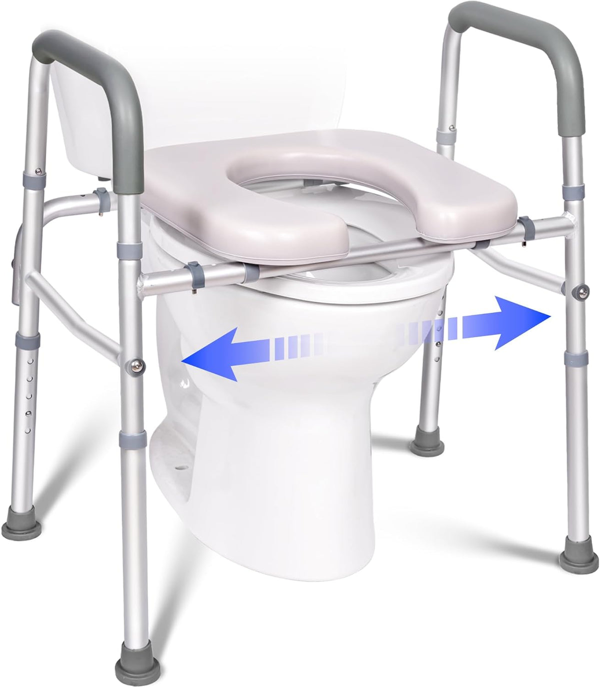 Raised Toilet Seat with Handles, Width Adjustable, 400 lbs M308206