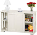 Antique White Kitchen Buffet Cabinet with Sliding Door J903