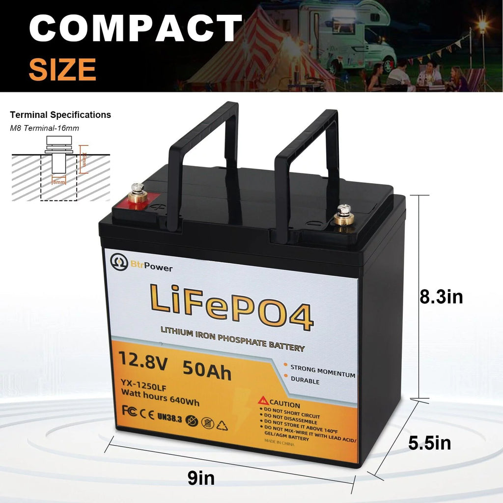 12V 50Ah LiFePO4 Lithium Battery Pack F102078