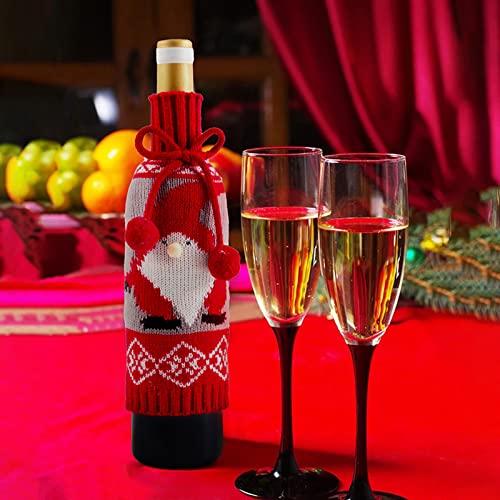 Knitted Christmas Wine Bottle Cover 3PCS X64696