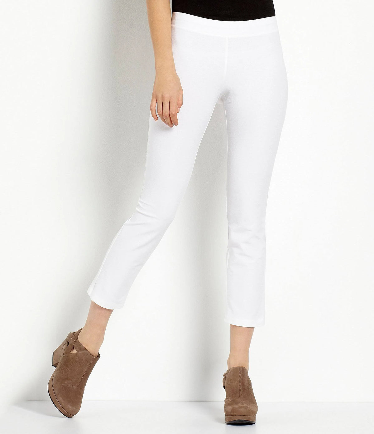 White Stretch Crepe Slim Ankle Pant F1979
