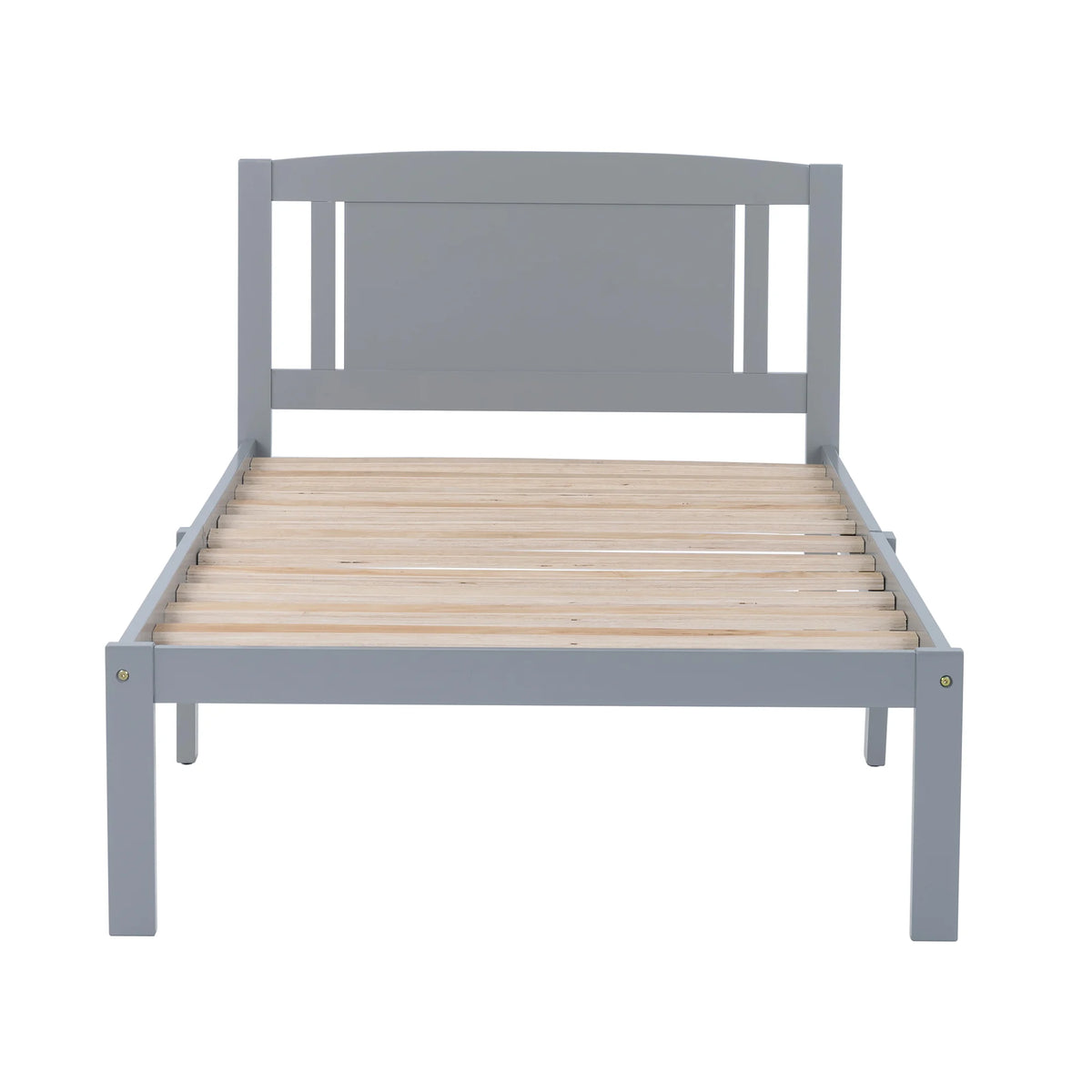 Twin Size Wood Platform Bed with Headboard R343118