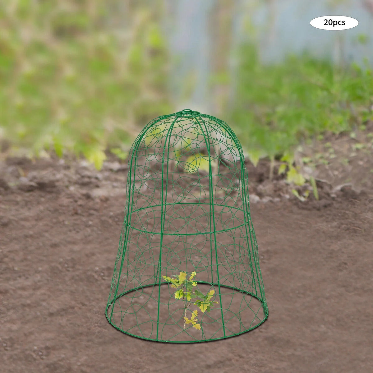 20PCS Garden Chicken Wire Cloche Plant Protector and Cover Iron Black/Green Q816