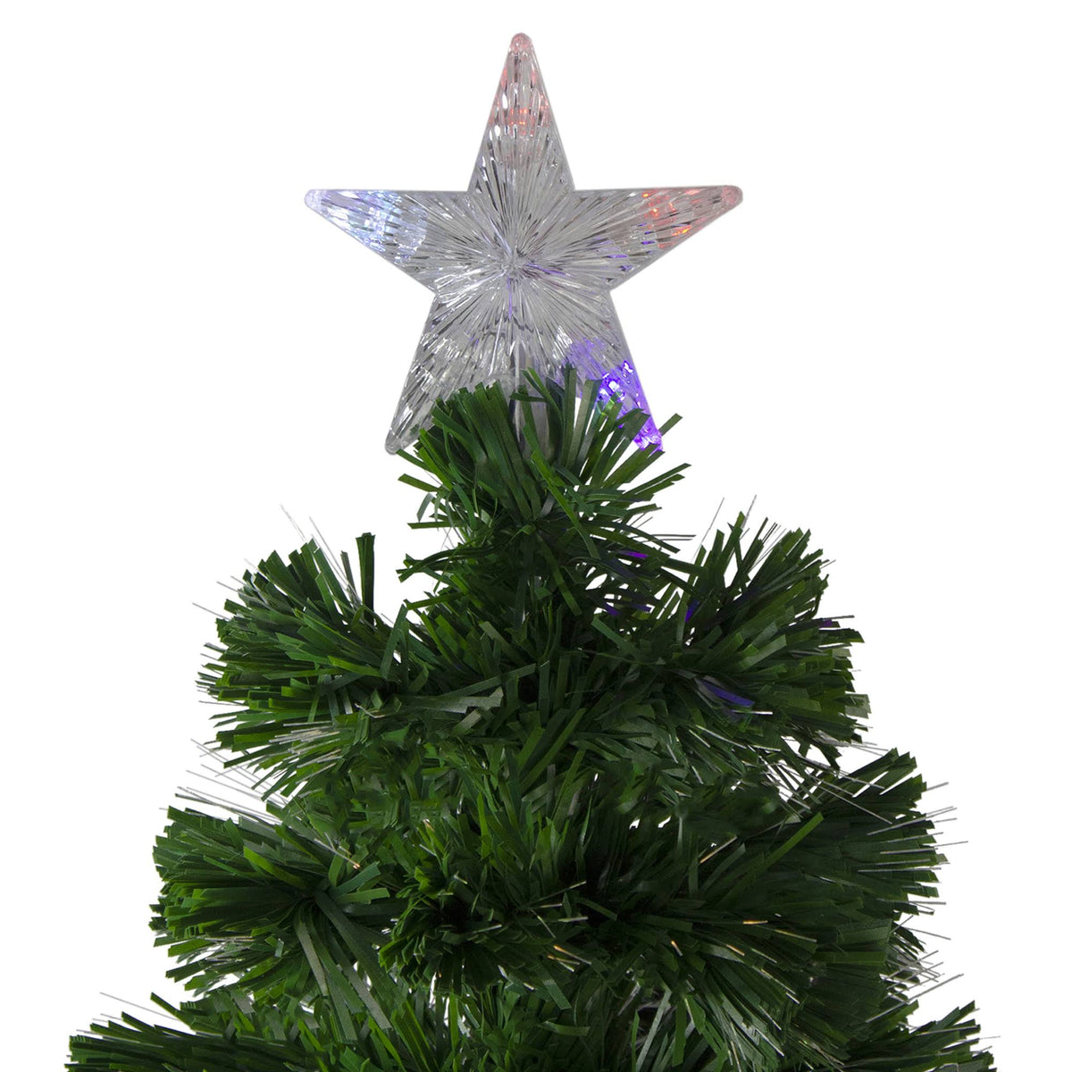 Pre-Lit Color Changing Fiber Optic Artificial Christmas Tree with Snowflakes C6054