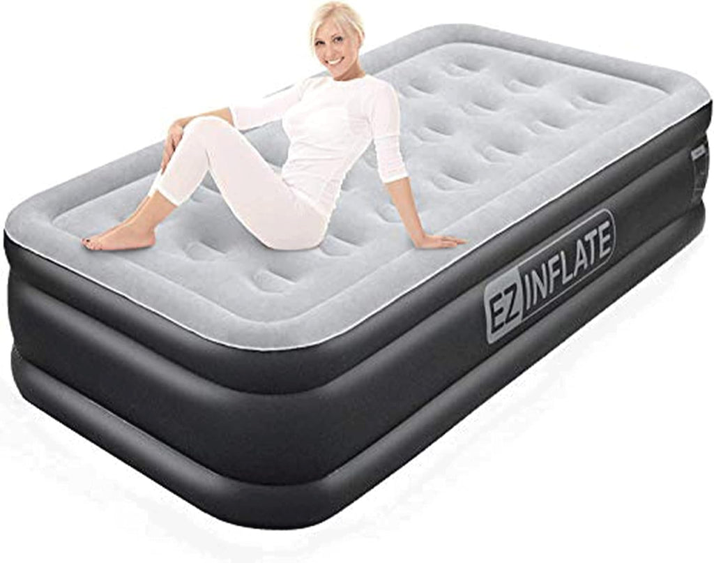 Queen Size Double-High Inflatable Air Mattress with Built in Pump Y516022