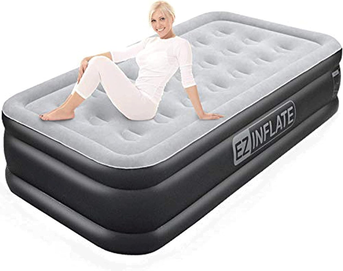 Queen Size Double-High Inflatable Air Mattress with Built in Pump Y516022