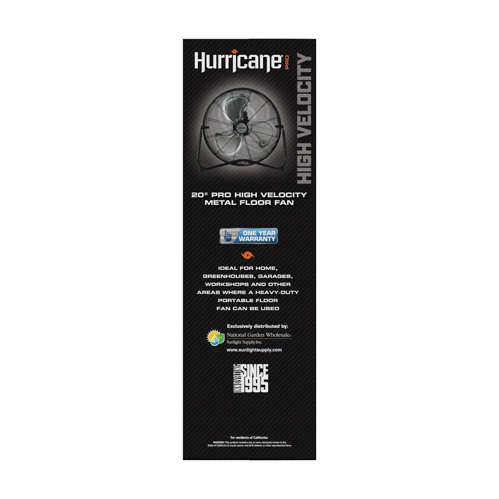 20 Inch High Velocity Metal Stand Fan, Black F155