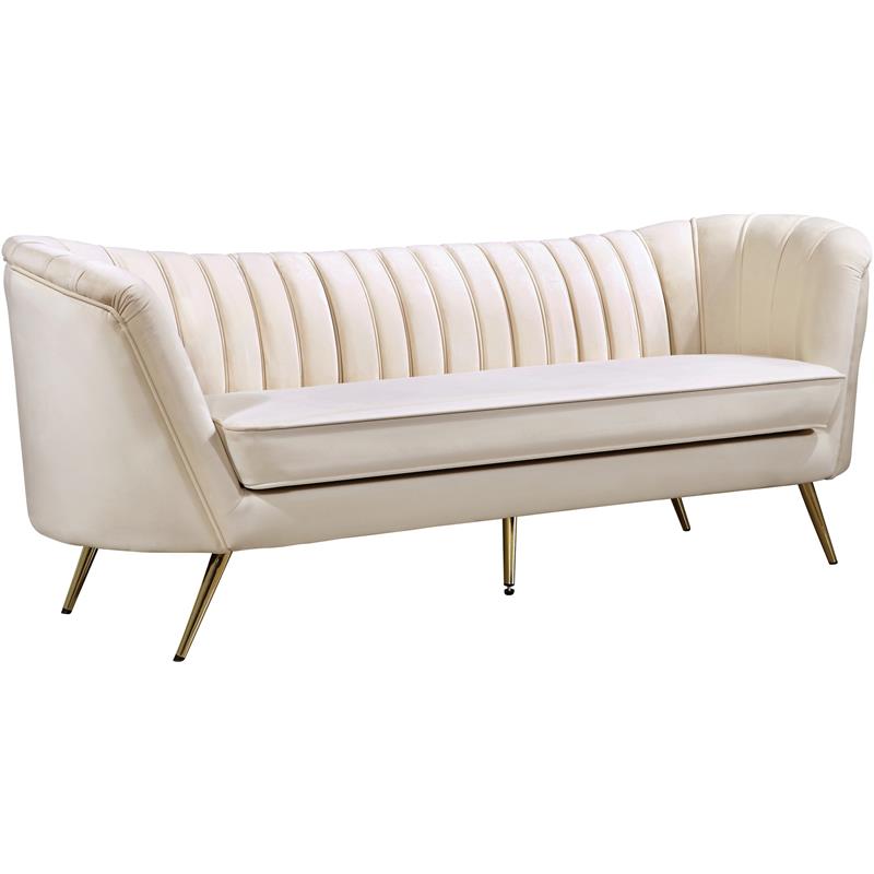 Cream and Gold 3-Piece Accent Chair Loveseat & Sofa Set L253